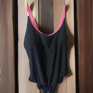 No Boundries Black Neon Swimsuit Size XL High Leg‎ Summer Beach Vacation NWT